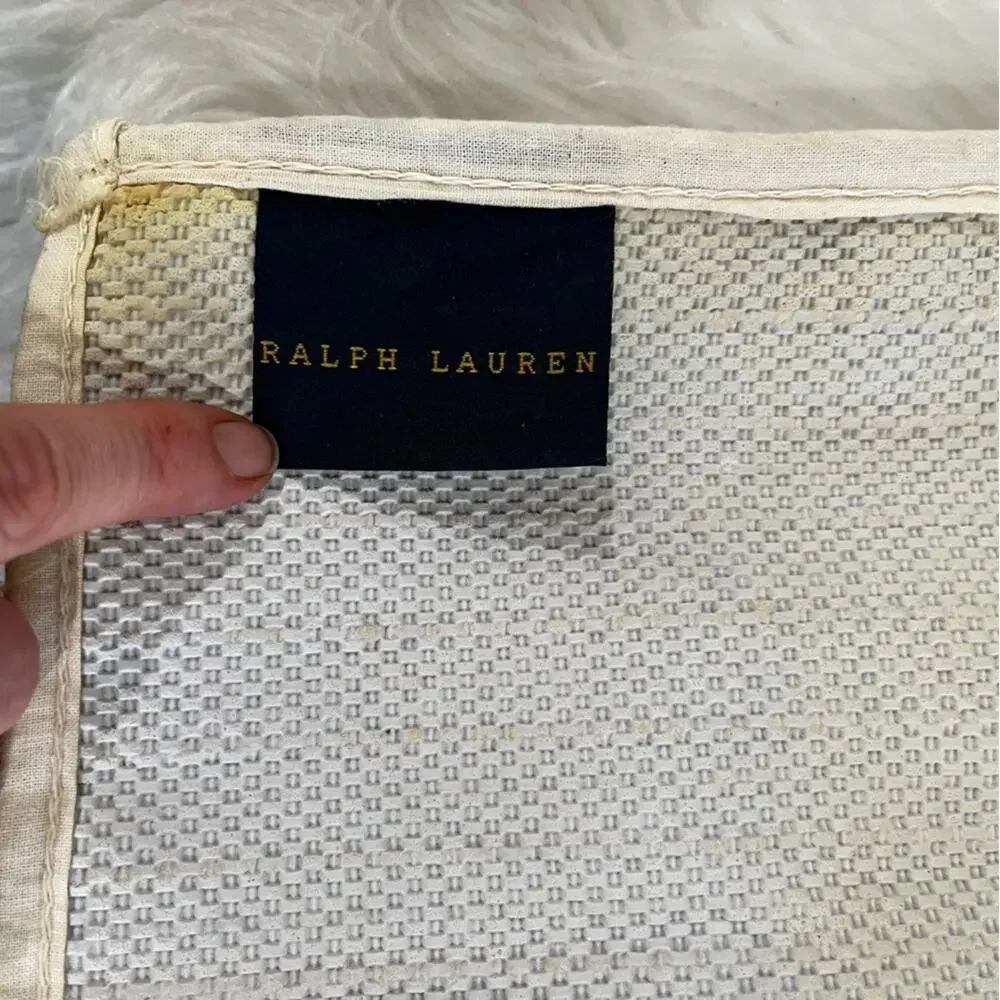 Ralph Lauren Vintage Spun Cotton Loop X-Large Plush Woven Tub Bathmat Cream Nude